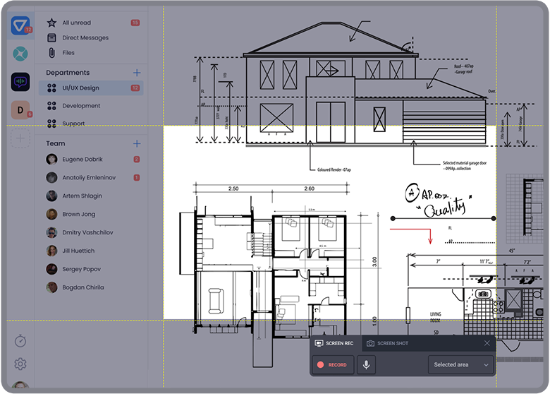 Illustration image of Teamly Screen Recording Process