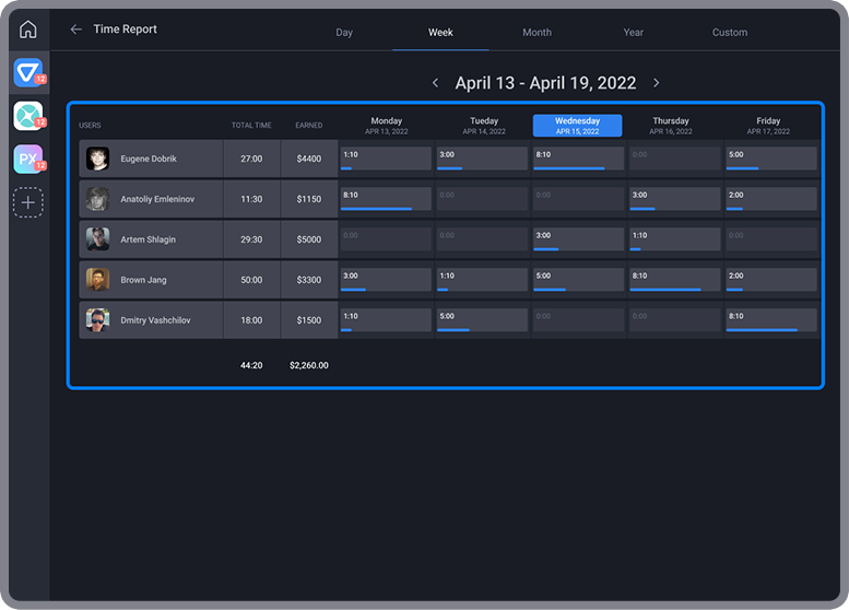 Illustration image of Teamly Time Tracking Process