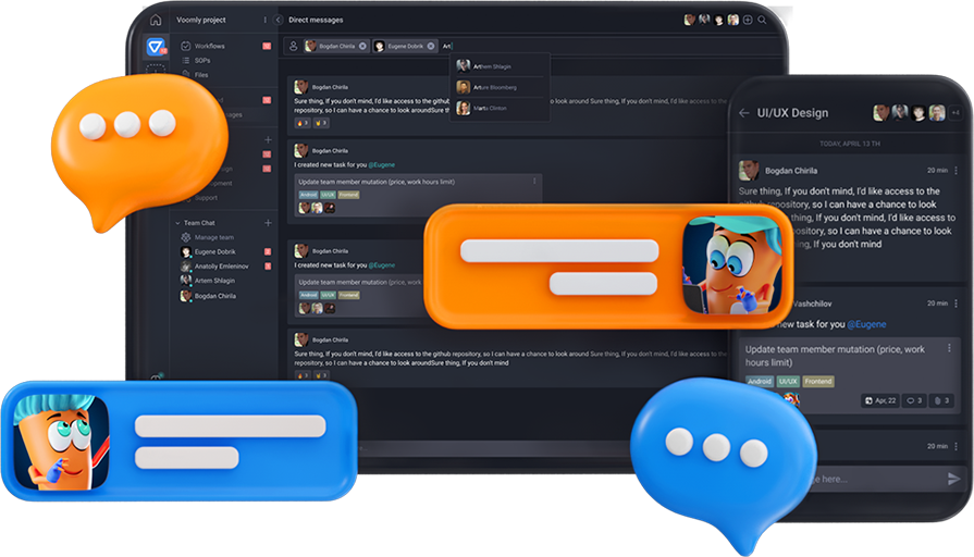 Illustration image of Instant Messaging for Team Collaborations