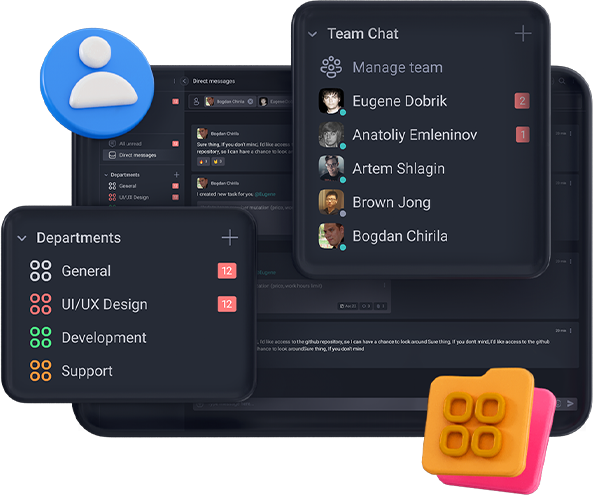 Illustration image of Teamly Chat to Organize All Your Communications