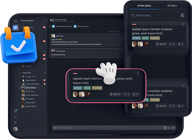 Illustration image of Teamly Chat to Easily View & Discuss Team Tasks