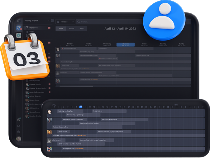 Illustration image of Teamly Timeline View