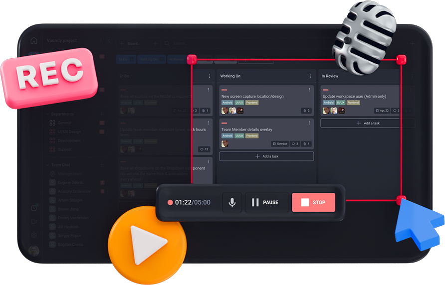 Illustration image of Teamly Screen Recording Feature
