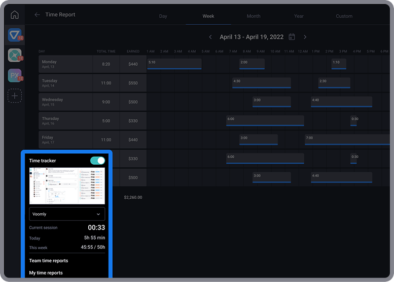 Illustration image of Teamly Time Tracking Process