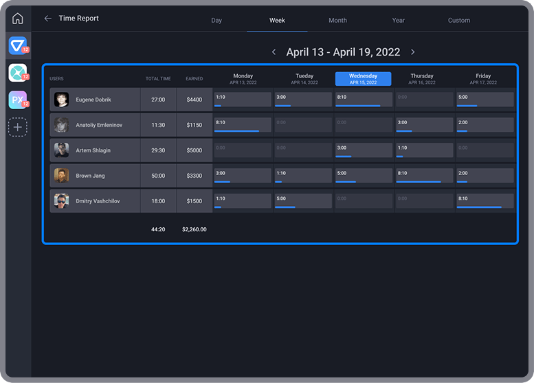 Illustration image of Teamly Time Tracking Process