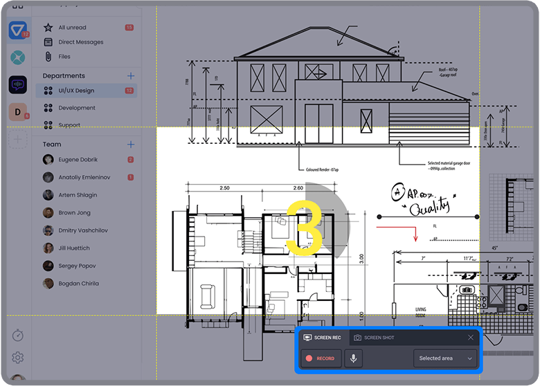 Illustration image of Teamly Screen Recording Process