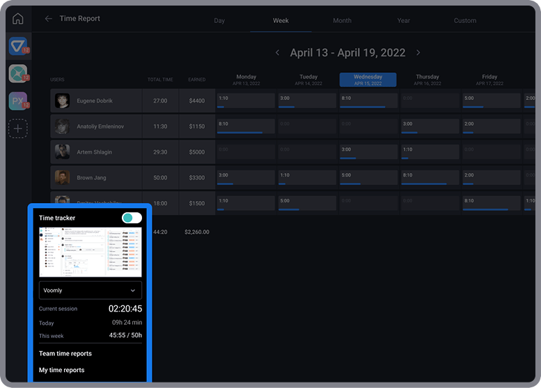 Illustration image of Teamly Time Tracking Process