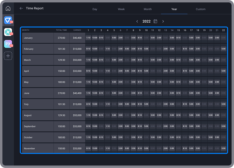 Illustration image of Teamly Time Tracking Process