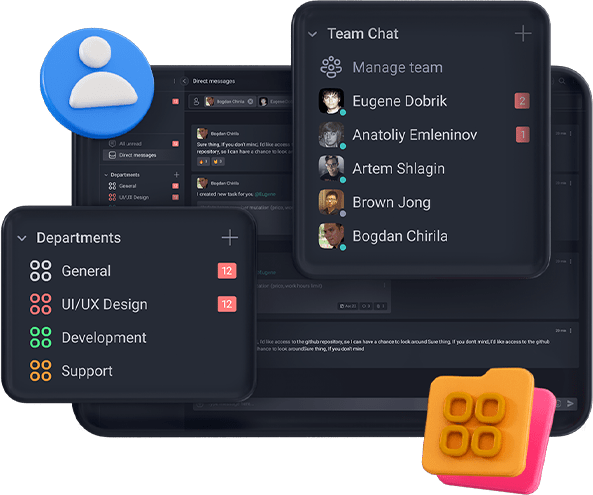 Illustration image of Teamly Chat to Organize All Your Communications