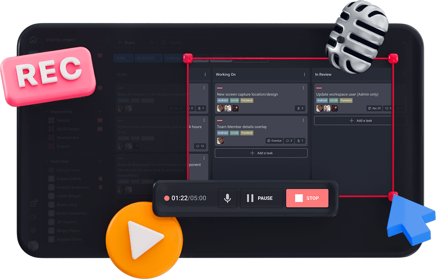 Illustration image of Teamly Screen Recording Feature