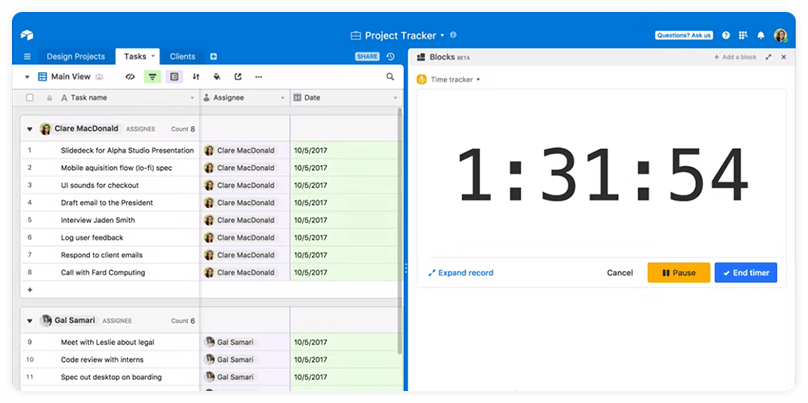 Airtable Time Tracking Feature