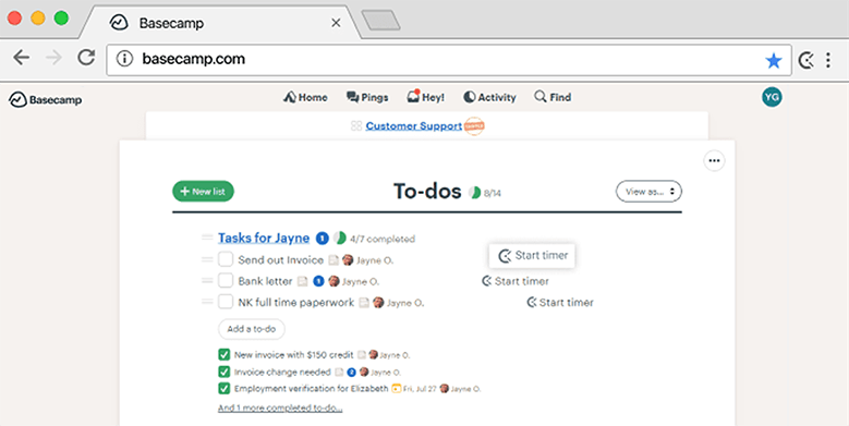 Basecamp Time Tracking