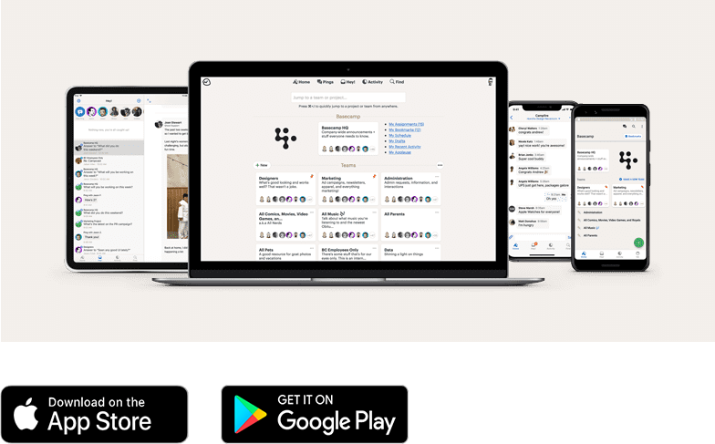 Slack and Basecamp Mobile Apps