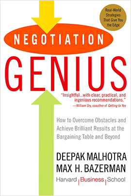 Negotiation Genius Book by Deepak and Max