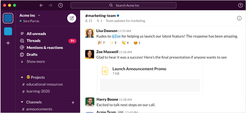 Image represents Slack Dashboard