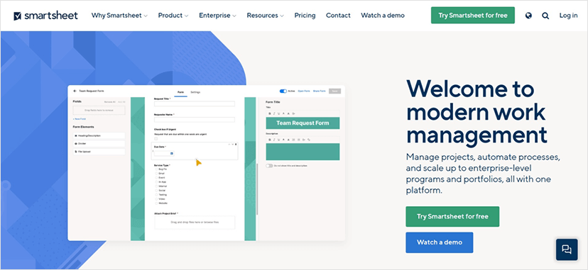 Image represents Smartsheet Website Screenshot