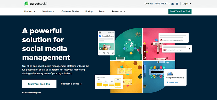 Screenshot of Sprout Social website