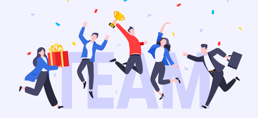 Image represents a team celebrating success
