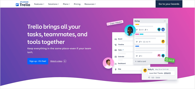 Trello Website Sceenshot