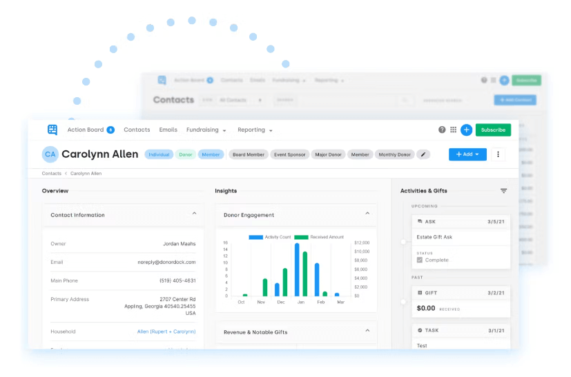 Image of DonorDock Dashboard