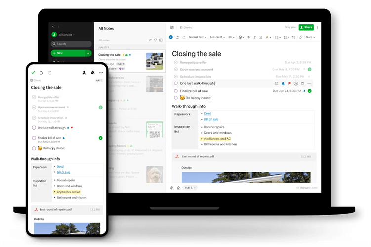 Image of Evernote Teams Dashboard