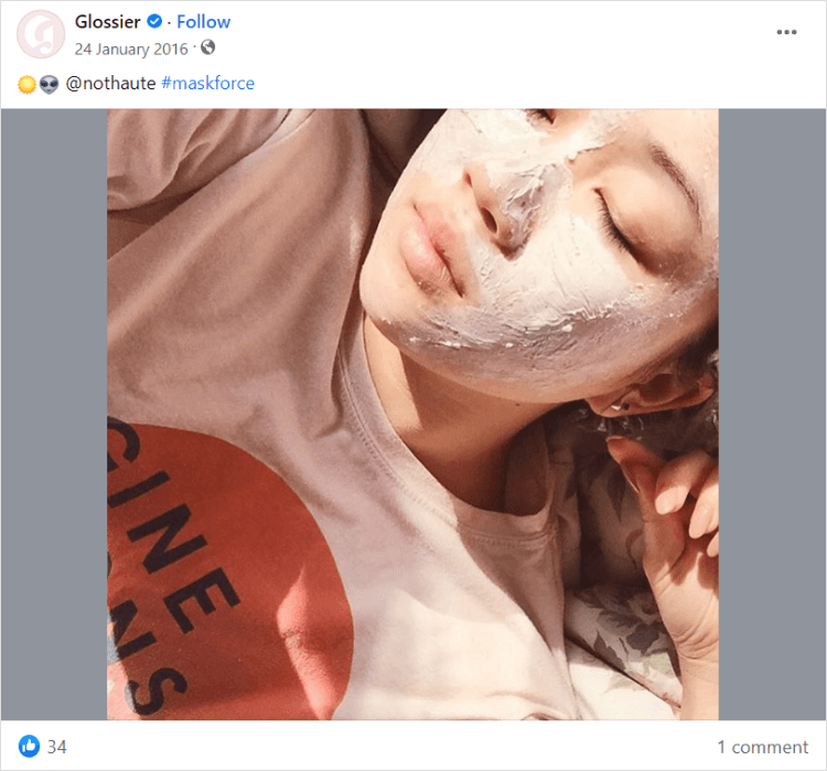 Glossier Facebook page