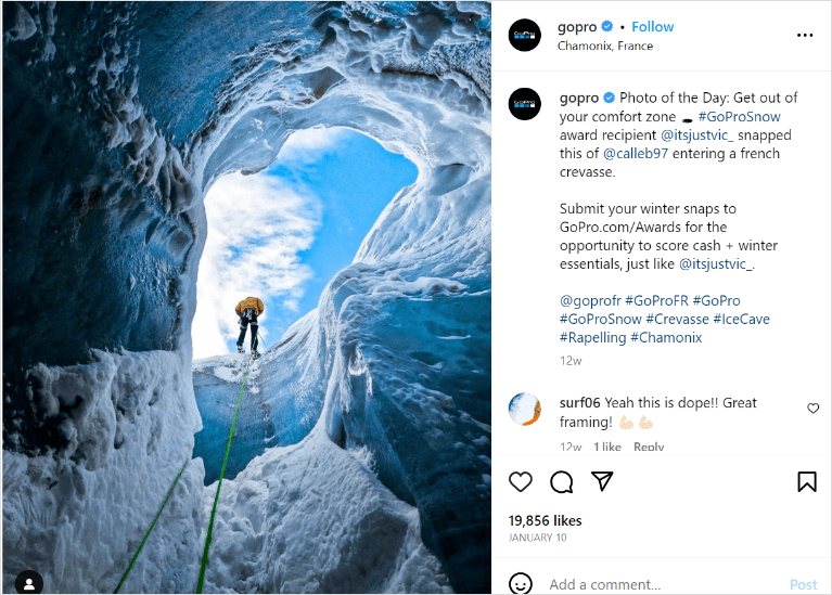 GoPro Instagram page 