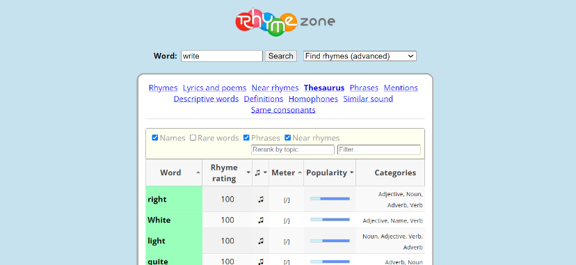 Rhymezone