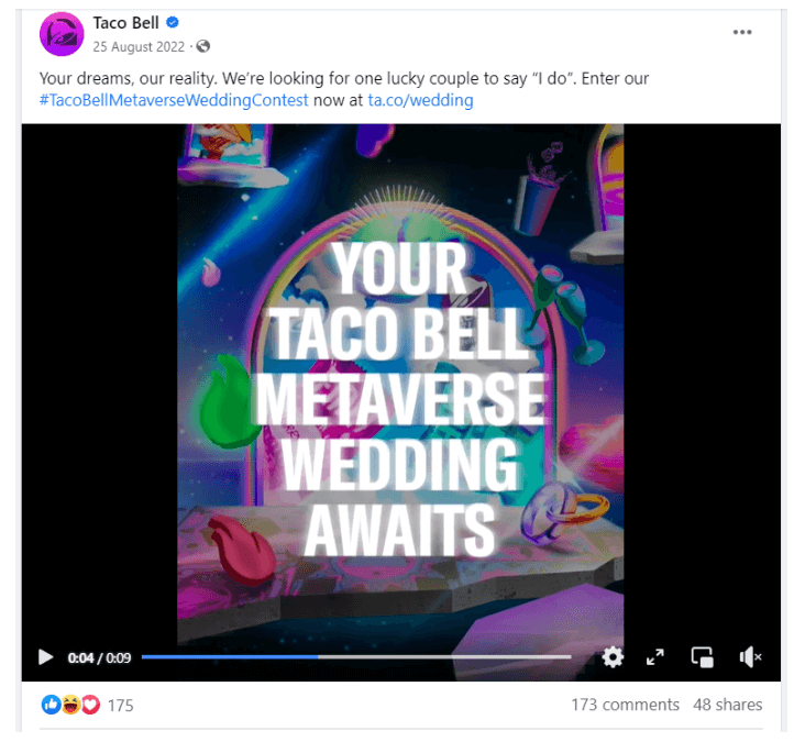 Taco Bell facebook page