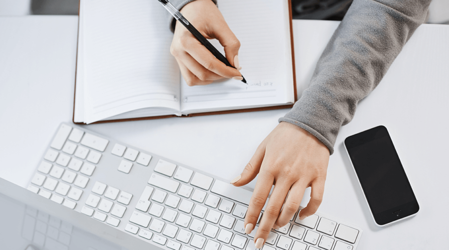 Content Management Kanban Board Template Image of Content Writer Writing the Content